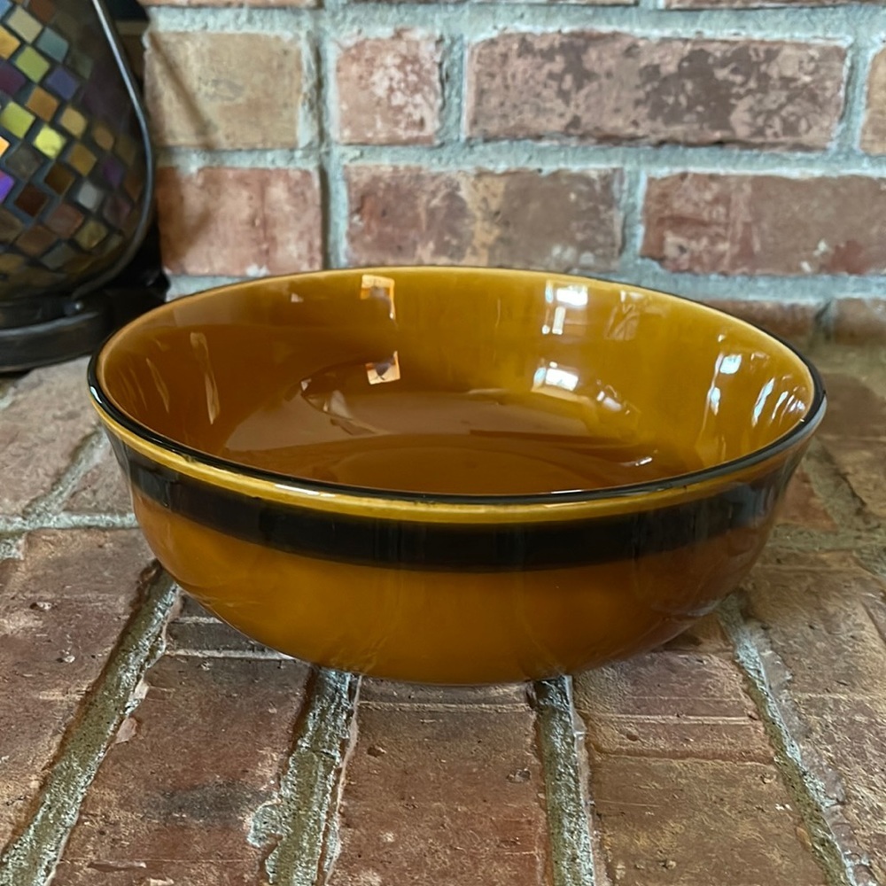 Niderville Pottery France Peint Main Ceramic Glazed Serving Bowl Bande